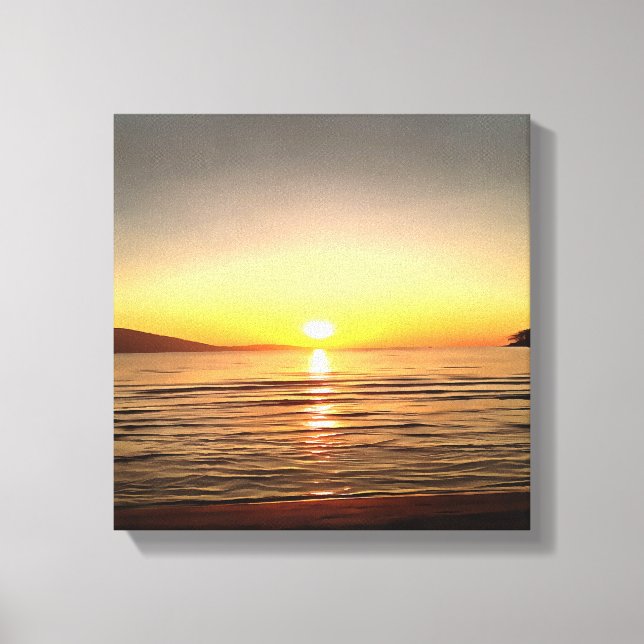 Lienzo Atardecer artístico otoñal en el Egeo (Anverso)