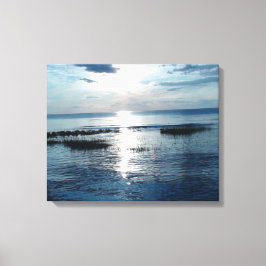 Lienzo Atardecer azulado sobre la playa de Cape Cod