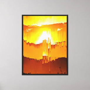 Lienzo Atardecer con falla digital en el horizonte