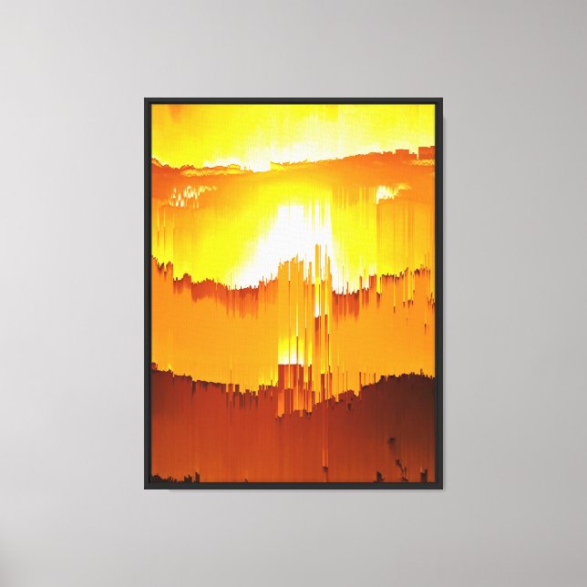 Lienzo Atardecer con falla digital en el horizonte (Anverso)