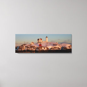 Lienzo Atardecer de invierno en Nubble Light