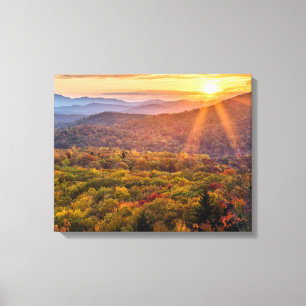 Lienzo Atardecer de otoño desde Beacon Heights
