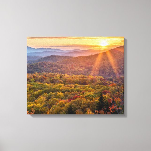Lienzo Atardecer de otoño desde Beacon Heights (Anverso)