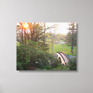 Lienzo Atardecer del Puente Arcoíris en Grove City Colleg