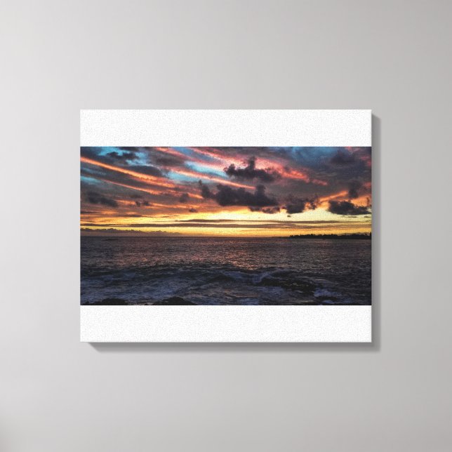 Lienzo Atardecer desde Kailua-Kona Hawaii (Anverso)