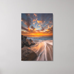 Lienzo Atardecer desde la playa de Tamarach