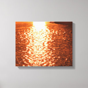 Lienzo Atardecer en el agua