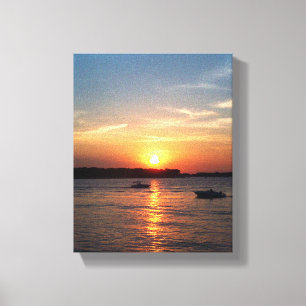 Lienzo Atardecer en el lago Okoboji, Iowa