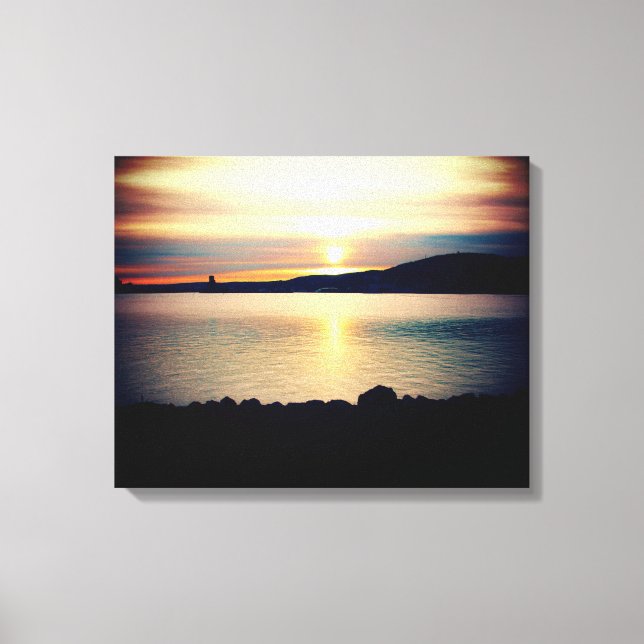 Lienzo Atardecer en el lago Superior | (Anverso)