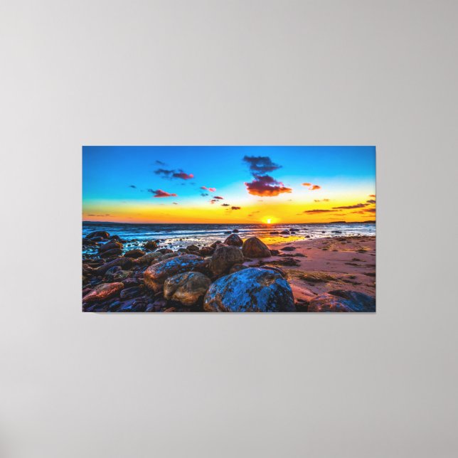 Lienzo Atardecer En El Mar (Anverso)