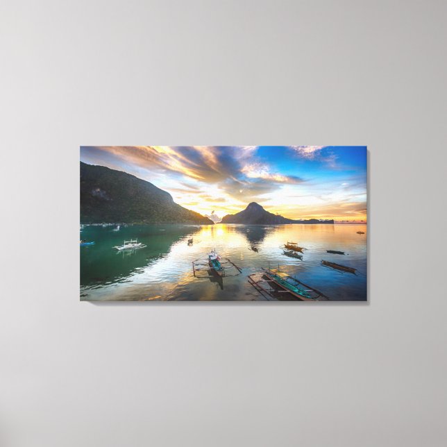 Lienzo Atardecer en El Nido (Anverso)