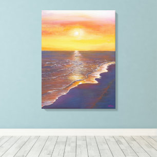 Lienzo Atardecer en el océano