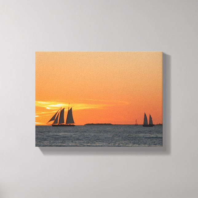 Lienzo Atardecer en el oeste clave, Florida (Anverso)
