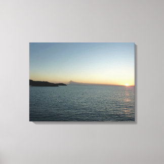 Lienzo Atardecer en el paisaje marino de la isla Antigua