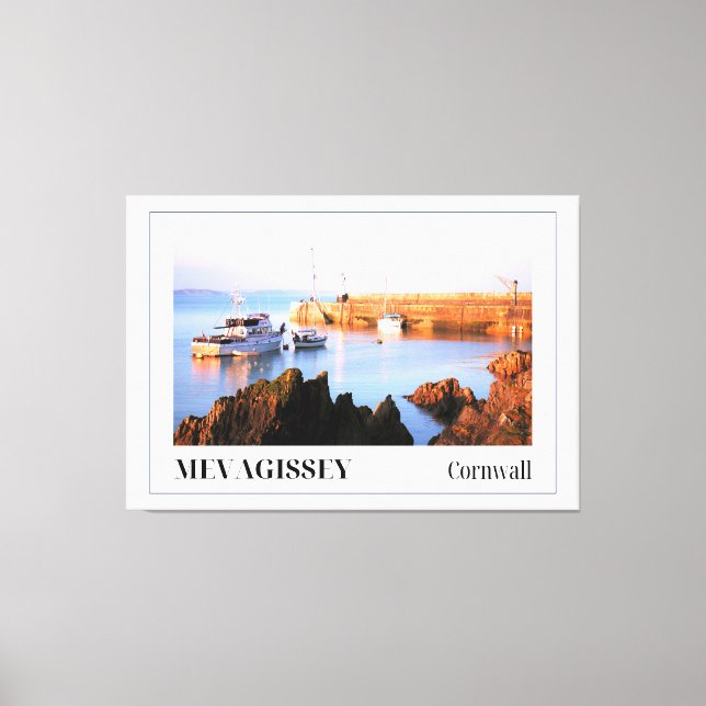 Lienzo Atardecer en el puerto de Mevagissey, Cornwall (Anverso)