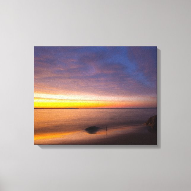 Lienzo Atardecer en Elk Rapids, Michigan. (Anverso)