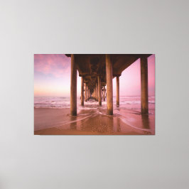Lienzo Atardecer en Huntington Beach Pier (Lienzo 60x40)