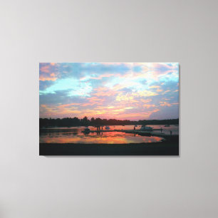 Lienzo Atardecer en la cala