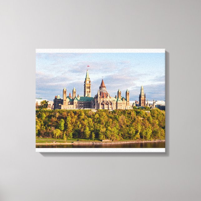 Lienzo Atardecer en la colina del Parlamento - Ottawa (Anverso)