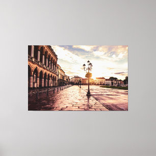 Lienzo Atardecer en la plaza de Padova en Italia