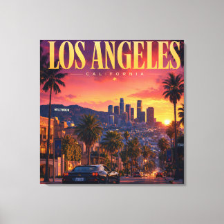 Lienzo Atardecer en Los Ángeles