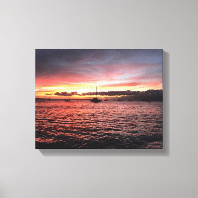 Lienzo Atardecer en Maui (Anverso)