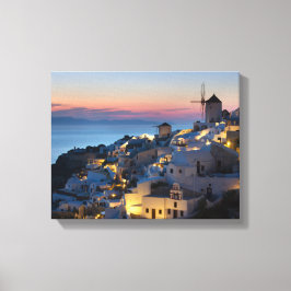 Lienzo Atardecer en Oia Grecia