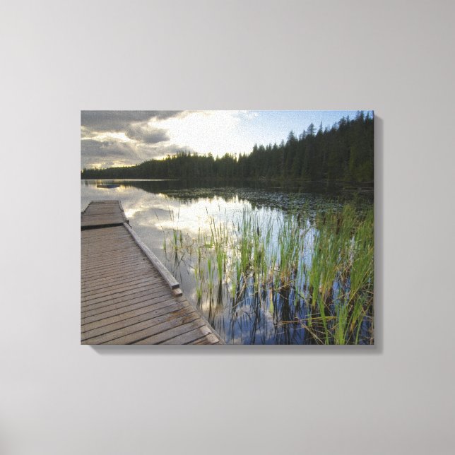 Lienzo Atardecer En Un Pequeño Lago (Anverso)