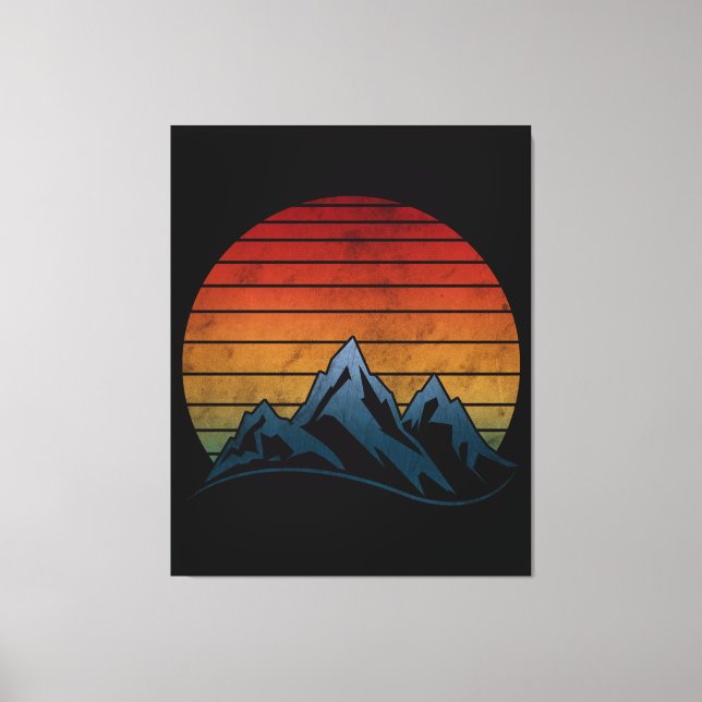 LIENZO ATARDECER MONTAÑA VINTAGE (Anverso)