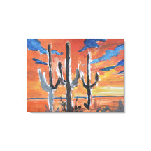 Atardecer Neo-Expresionista del Saguaro del Desier