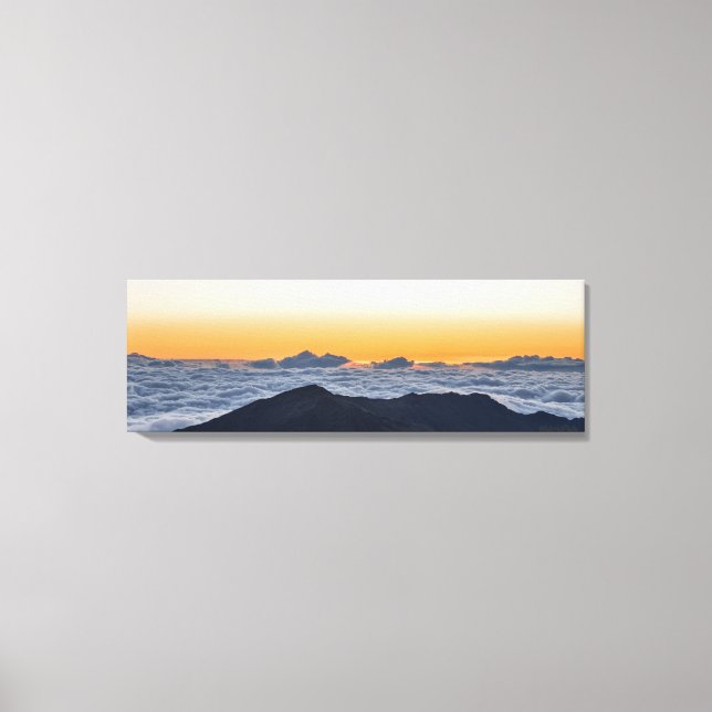 Lienzo Atardecer panorámico en Haleakala en lona envuelta (Anverso)