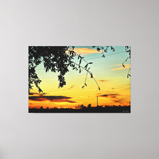 Lienzo Atardecer Sereno Sobre el Campo