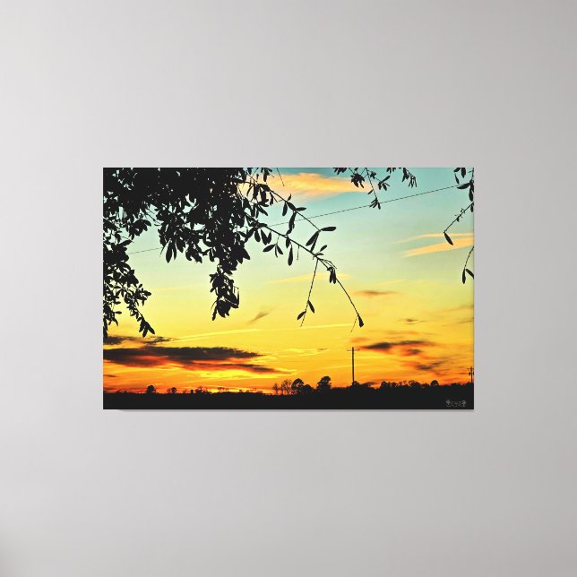 Lienzo Atardecer Sereno Sobre el Campo (Anverso)