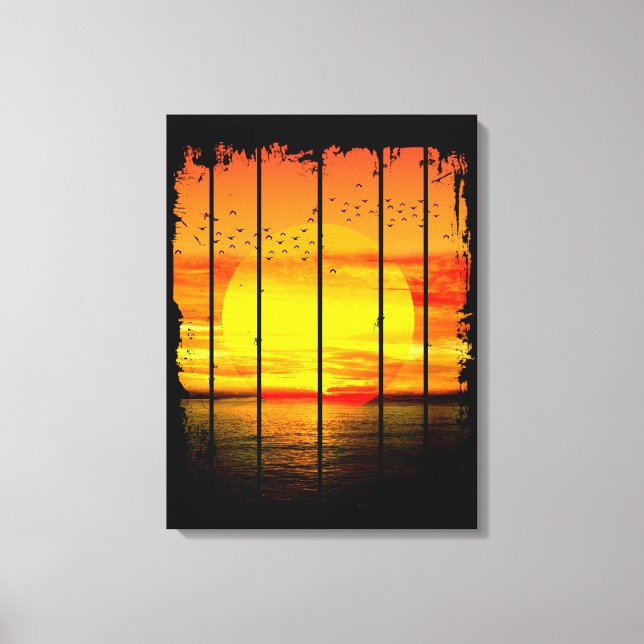 LIENZO ATARDECER SIMPLE DEL OCÉANO (Anverso)
