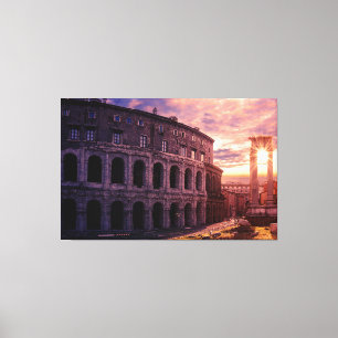 Lienzo Atardecer sobre el Coliseo de Roma