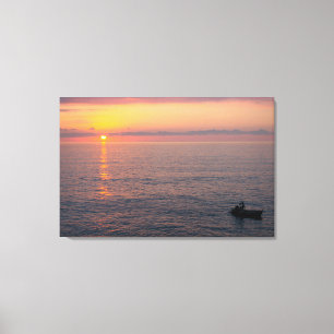 Lienzo Atardecer sobre el mar Mediterráneo.