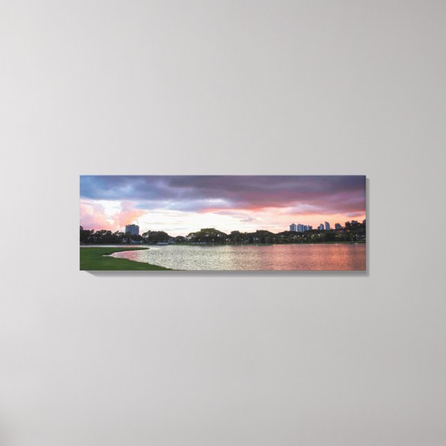 Lienzo Atardecer Sobre El Parque (Anverso)