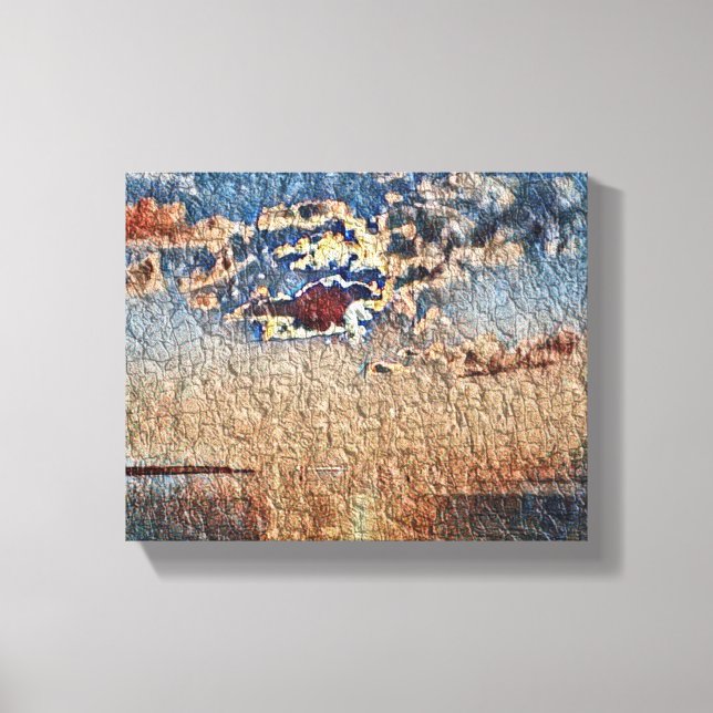 Lienzo Atardecer Sobre La Imagen Fotográfica De Canvas De (Anverso)