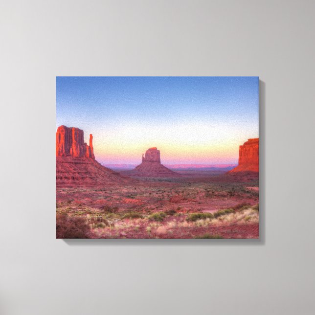 Lienzo Atardecer sobre Monument Valley Arizona (Anverso)