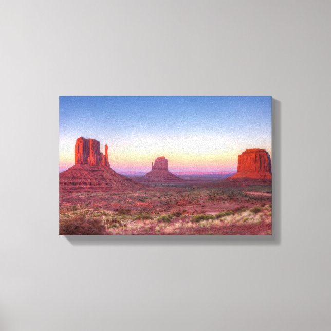 Lienzo Atardecer sobre Monument Valley Arizona (Anverso)