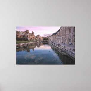 Lienzo Atardecer sobre un pequeño canal en Cospicua, Malt