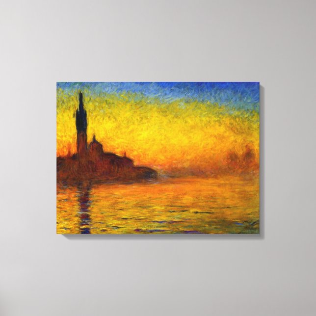 Lienzo Atardecer sobre Venecia por Claude Monet Canvas Pr (Anverso)