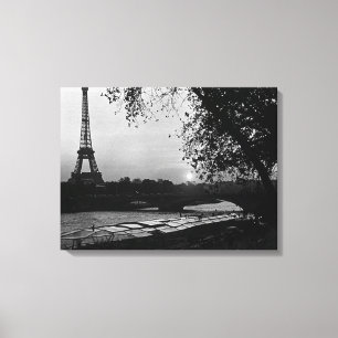 Lienzo Atardecer torre Eiffel París Francia vintage