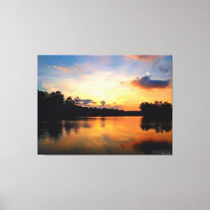 Lienzo Atardecer Tranquilo junto al Lago