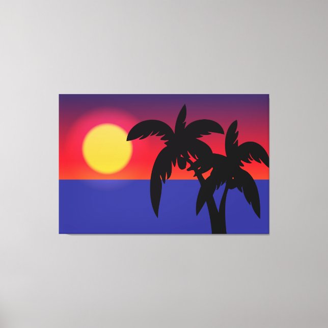 Lienzo Atardecer tropical (Anverso)