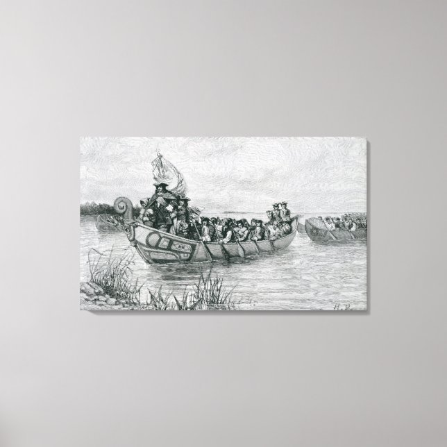 Lienzo Aterrizaje de Cadillac (Anverso)
