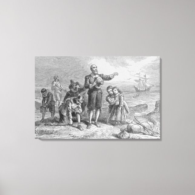 Lienzo Aterrizaje de los peregrinos, 1620 (Anverso)