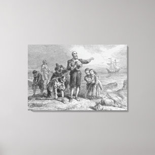 Lienzo Aterrizaje de los peregrinos, 1620