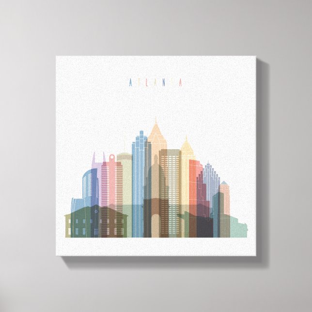 Lienzo Atlanta, Georgia | Línea de la ciudad (Anverso)