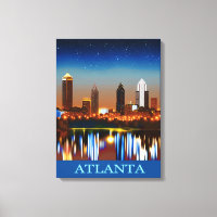 Atlanta Skyline por noche con reflexiones